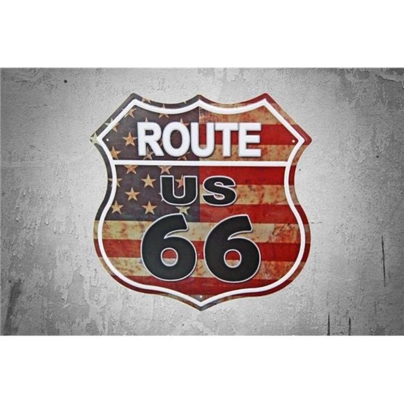 US Route 66 Signs Vintage Metal Road Signs Wall Decor (US Flag Road Street Sign) - Picture 6 of 6